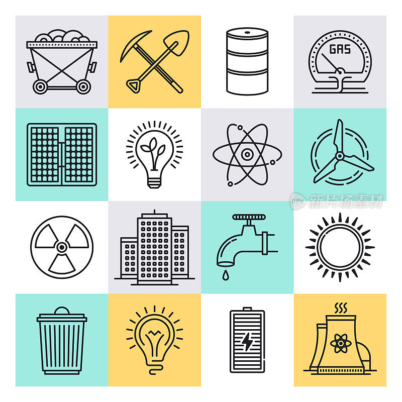 Public Management and Governance Outline Style Vector Icon Set